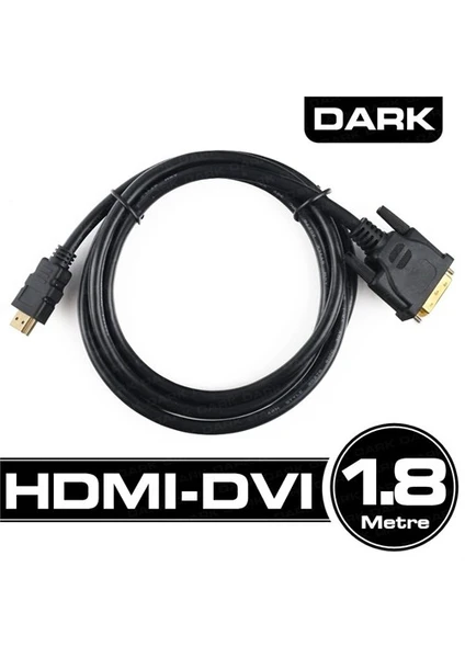 DARK DK-CB-DVIXHDMIL180 1.8metre HDMI-DVI (24+1) Görüntü Kablosu 1.4v