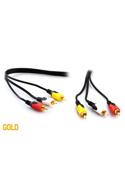 Sl-Rca05 3Rca To 3Rca 5M Gold Kablo