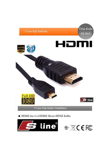 Fk5015 Hdmı-Microhdmı 1,5 Metre Kablo