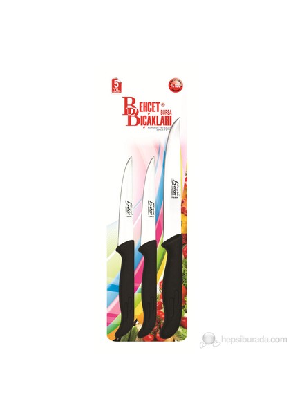 Bıçak Seti(1 Ekmek Bıçağı+2 Sebze Bıçağı) No:29