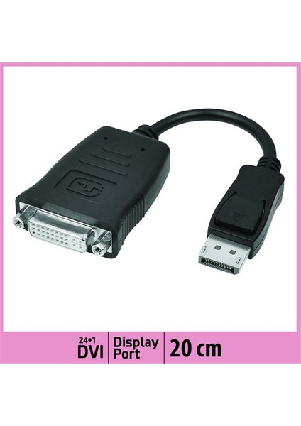 Active Displayport To Dvı Kablo (24+5) 1080P - 20Cm