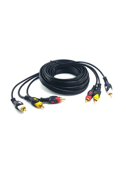 3Rca-3Rca Görüntü Ve Ses Kablosu 3 Metre Gold Seri
