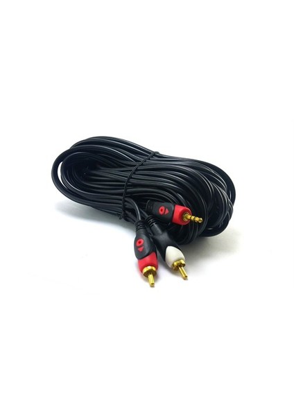 2Rca 3,5Mm 5 Metre Stereo Kablo Gold