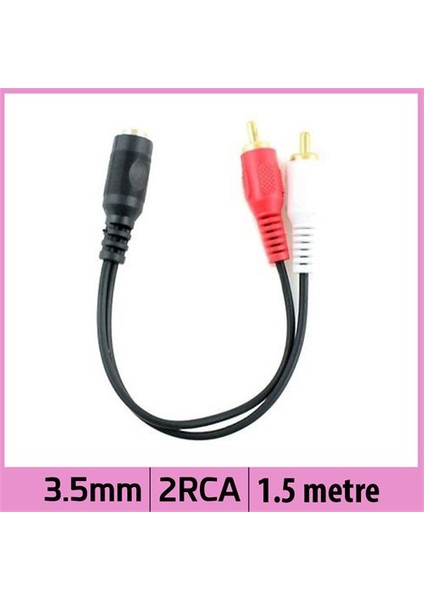 Ti-Mesh 3.5Mm Dişi 2Rca Erkek Jack Kablo - 1,5M