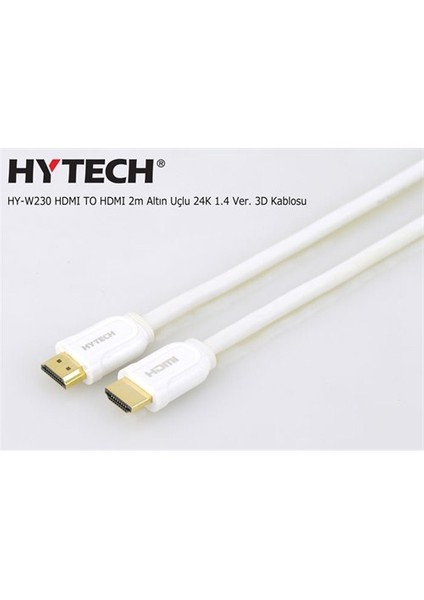 Hy-W230 Hdmı To Hdmı 2M Altın Uçlu 24K 1.4 Ver. 3D Kablosu