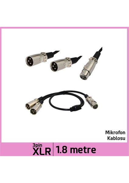 Xlr F Jack / 2 Xlr M Ses Çevirici Kablo - 1,8M