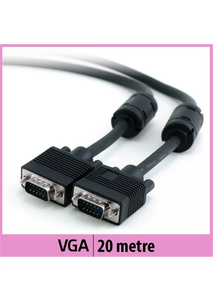 Ti-Mesh Vga Monitör Kablosu - Siyah - 20M