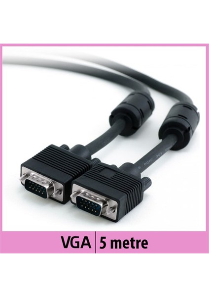 Vga Monitör Kablosu - Siyah - 5M