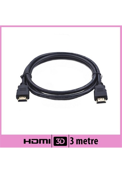 Yuvarlak Kenarlı Hdmı Kablo V1.4 - Siyah - 3M