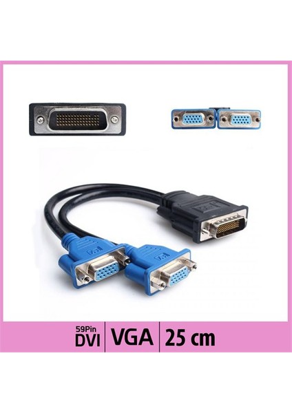 Dvı(59Pin) / 2Xvga Kablo Çoklayıcı - 25Cm