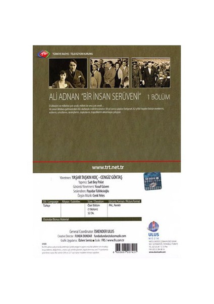 Ali Adnan - Bir İnsan Serüveni (TRT Arşiv Serisi 071) (DVD)