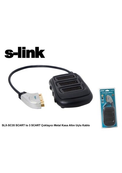 Slx-Sc35 Scart To 3 Scart Çoklayıcı Metal Kasa Altın Uçlu Kablo modelleri
