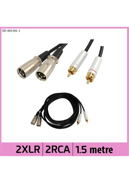 2Xlr Erkek Jack 2Rca Erkek Ofc Stereo Mixer Ses Kablosu - 1,5M