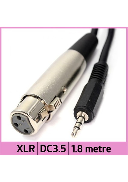 Xlr Dişi Dc3.5 Erkek Ses Kablosu - Siyah - 1,8M