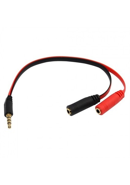 3.5Mm 4 Kutuplu 3 Halka 2X3.5Mm Jack Trrs Mikrofon+Ses Kablosu - 15Cm fiyatları