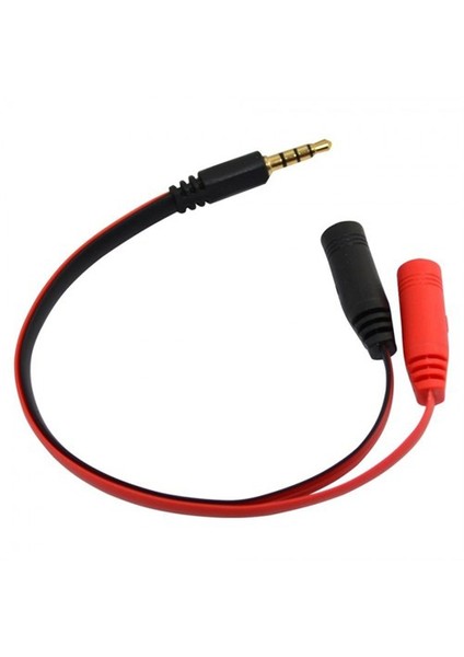 3.5Mm 4 Kutuplu 3 Halka 2X3.5Mm Jack Trrs Mikrofon+Ses Kablosu - 15Cm modelleri