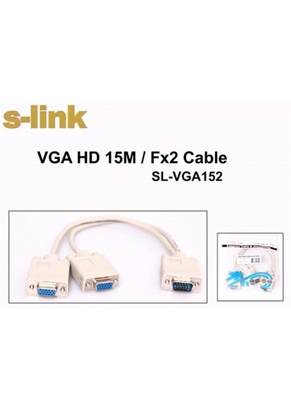 Sl-Vga152 Vga To 2 Vga 30Cm Kablosu