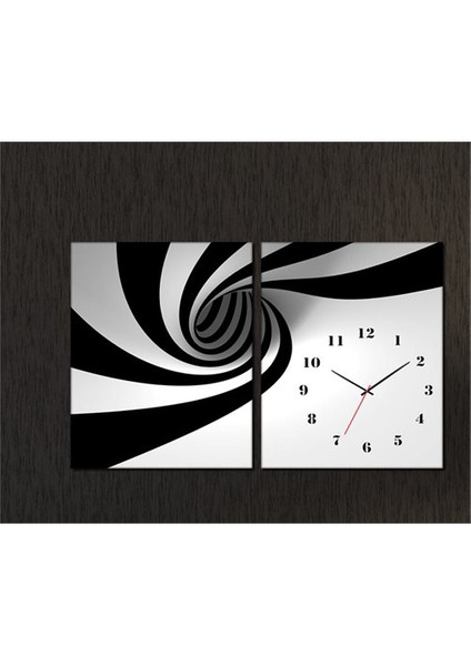- Vortex 2 Parçalı Canvas Tablo Saat - 63X40cm