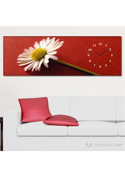Papatya Kanvas Tablo Saat 90X30cm