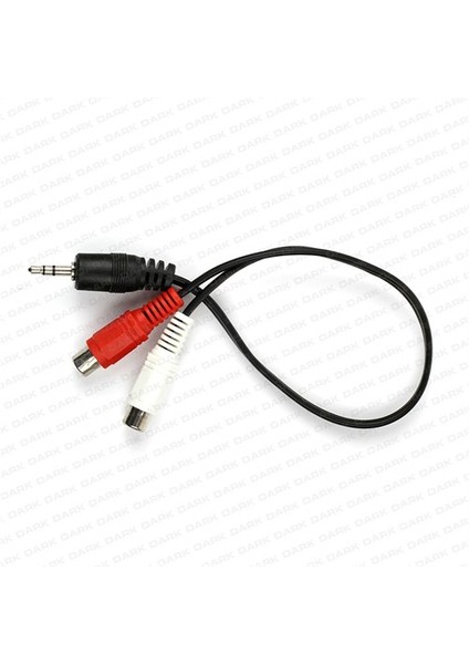 2 x RCA (Analog Ses) - 3.5mm Stereo Dönüştürücü (2 x RCA Erkek - 1 x 3.5mm Stereo Dişi) (DK-CB-AURCAX35)