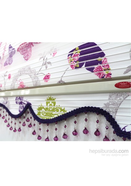 Zebra Perde Pliseli Butterfly 210X200 Etek Dilimli Mor