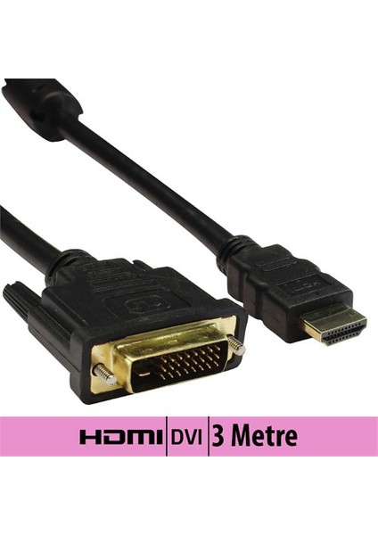 Ti-Mesh Hdmı To Dvı Kablo - Hdmı M / Dvı (24+1) M - 3 M - Siyah