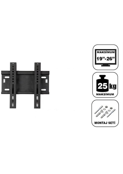 19''-26'' Sabit A Plus Duvar Askı Aparatı