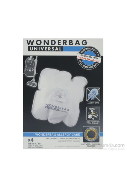 Wonderbag Universal Anti-Alerji Toz Torbası ( 1 Pakette 4 Adet)