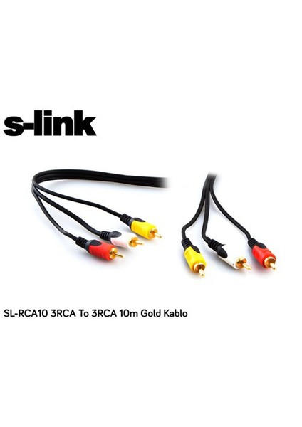 Sl-Rca10 3Rca To 3Rca 10M Gold Kablo