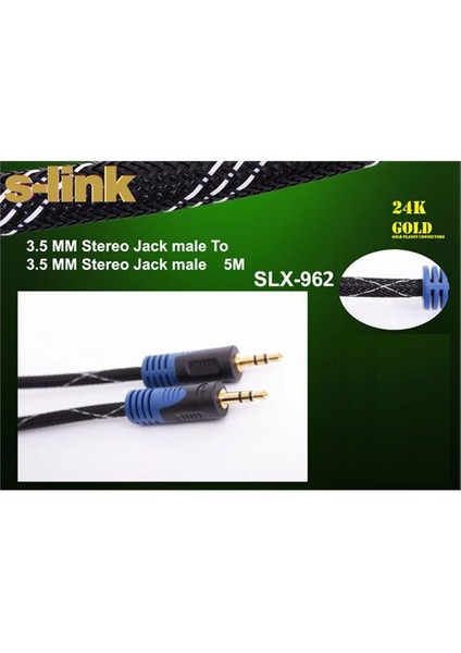 SLX-962 5m Gold Kılıflı Stereo Ses Kablosu