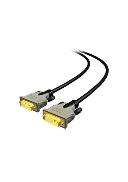 dvi - dvi Kablo Pvc (24K Gold) Pvc Siyah-gri Premium Serisi 2 Metre (96046)