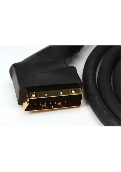 SCART to SCART Profesyonel Kablosu Ferit Kömürlü Kilitli Tip Konnektör 24K Altın 3m (96184)