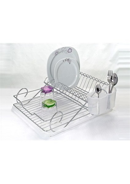 Bade Tek Katlı Metal Tabaklık - Bulaşık Sepeti