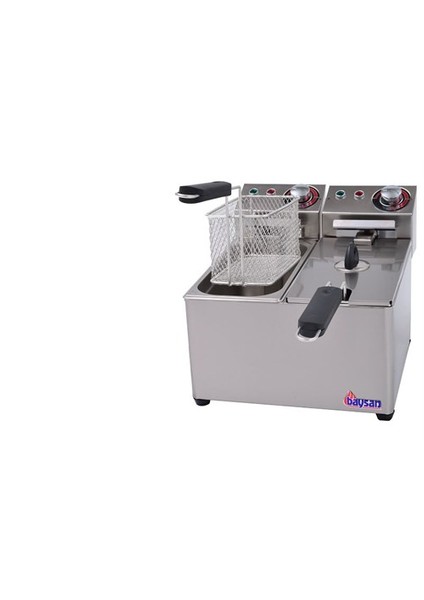 Elektrikli Fritöz Kapaklı 3 + 3 Litre E31002