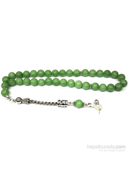 Yeşil Akik Taşı Tesbih 8 mm Küre Kesim modelleri