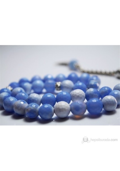 Mavili Akik Taşı Tesbih 8 mm Faset Kesim modelleri