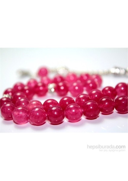 Pembe Akik Taşı Tesbih 8 mm Küre Kesim