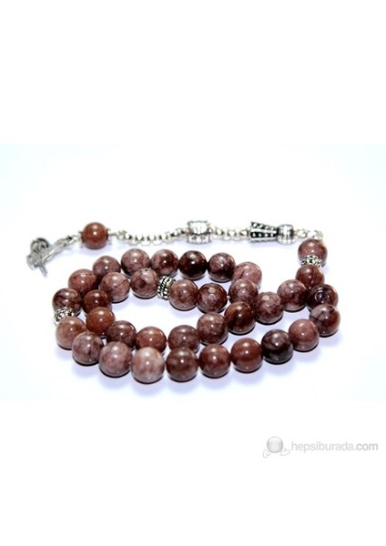 Kahve Alacalı Akik Taşı Tesbih 8 mm Küre Kesim fiyatları