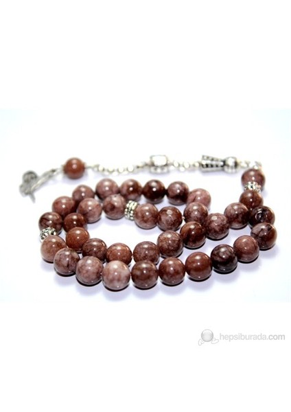 Kahve Alacalı Akik Taşı Tesbih 8 mm Küre Kesim fırsatları