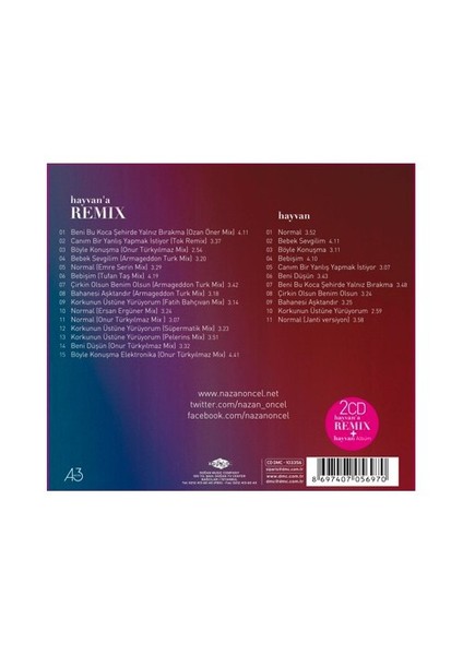 Nazan Öncel - Hayvan'a Remix (2 CD) fiyatları