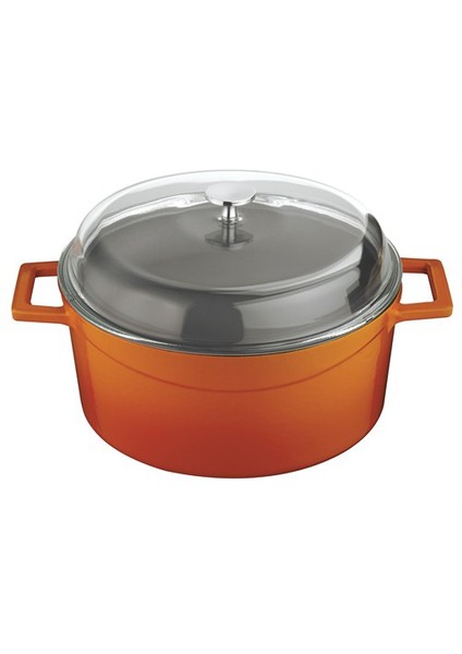 Yuvarlak Tencere -Çap(Ø)20 Cm. Turuncu