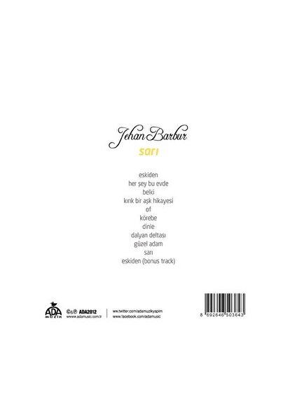 Jehan Barbur - Sarı ( CD )