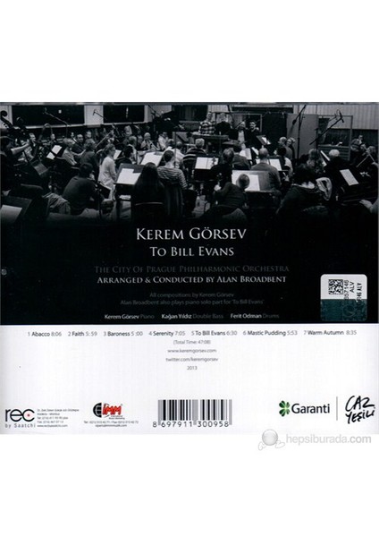 Kerem Görsev - Kerem Görsev To Bill Evans fiyatları