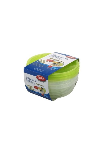 Yuvarlak Saklama Kabı 140*45 500 ML 3 LÜ SET BO549