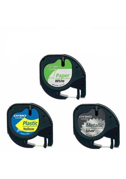 Dymo Letratag Etiket 10 Adet 59421 12M X 4Mm Beyaz Kağıt Etiket