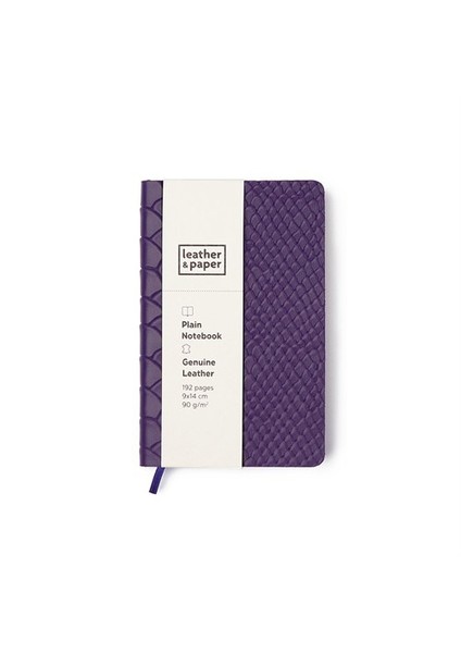 9X14 Mor Yılan Baskı Deri Defter