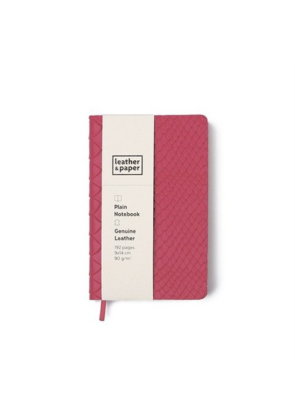 9X14 Pembe Yılan Baskı Deri Defter