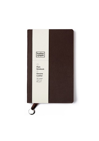 13X21 Kahve Çizgisiz Deri Defter