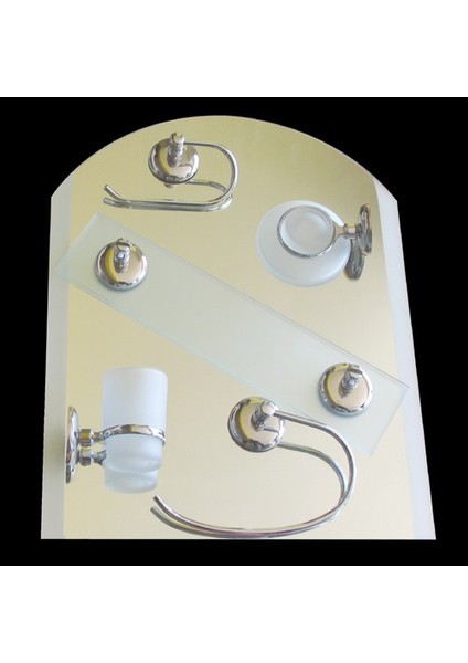 Banyo Ayna Seti 43x53 cm 6 Parça Model 240
