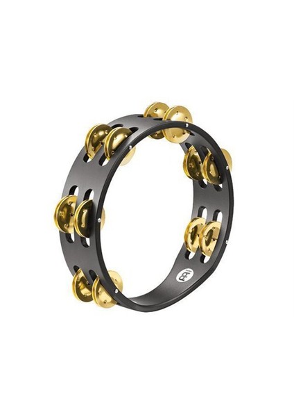 CTA2B-BK Brass jingle Wood 8" Compact Tamburin
